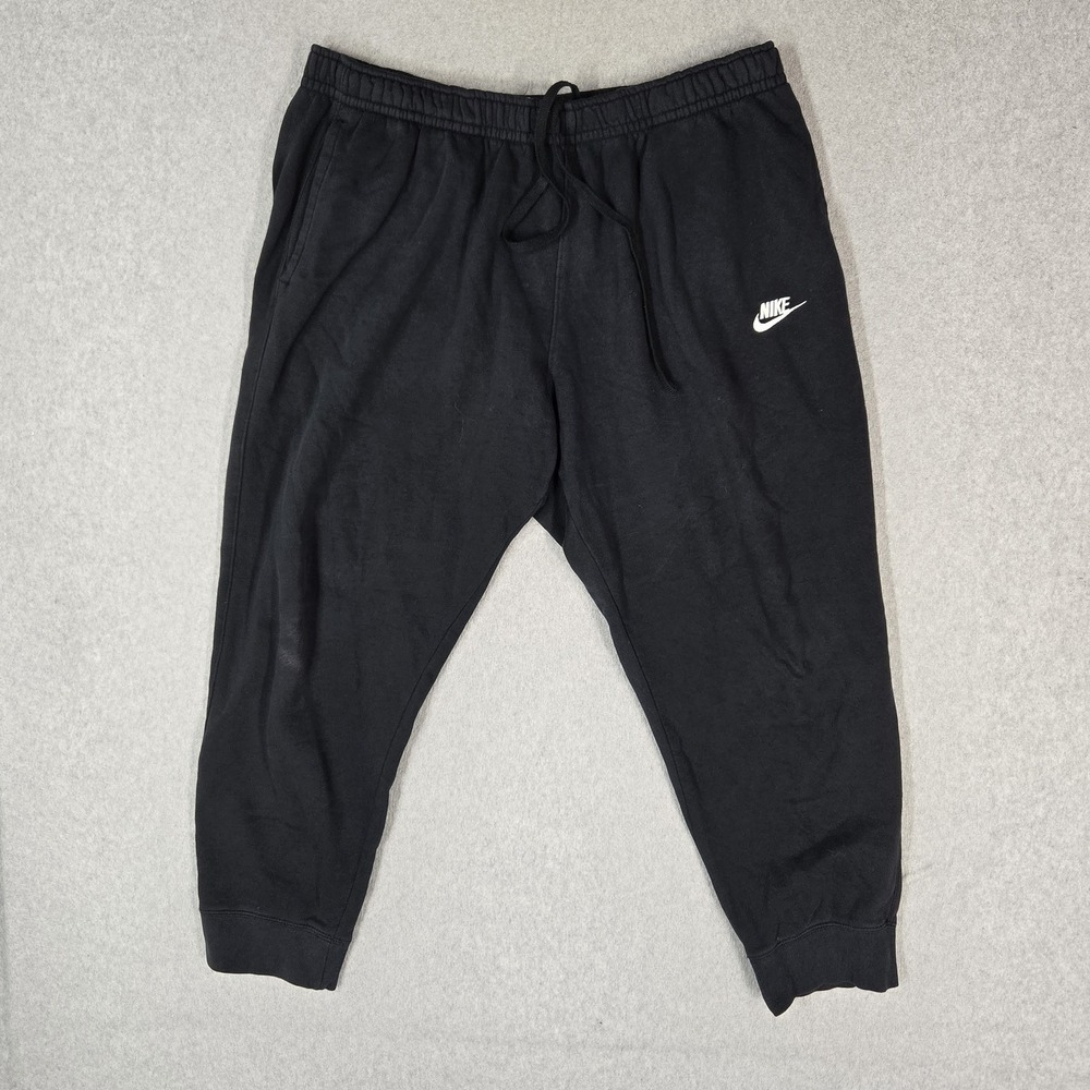 Nike Men Pants 2XL Black Embroidered Sweatpants Fleece BV2671-010 Jogger READ